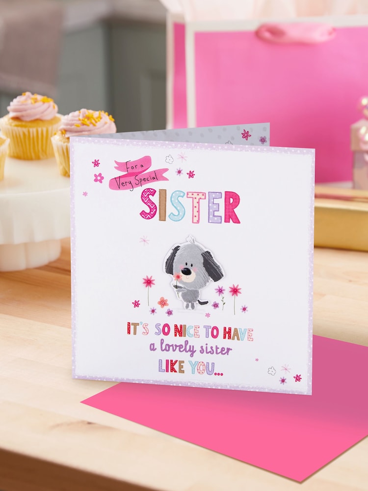 Hallmark Multi Birthday Card for Sister 3D Pop-Out Scruffles - Image 1 of 4