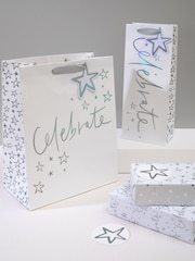 Hallmark White Celebration Gift Bag, Bottle Bag And Gift Wrap Set - Image 1 of 4