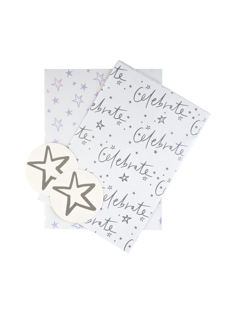 Hallmark White Celebration Gift Bag, Bottle Bag And Gift Wrap Set - Image 4 of 4