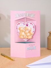 Hallmark Pink Wife 3D Forever Friends Design Birthday Card - Image 1 of 4