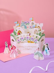 Hallmark White Birthday Card 3D Pop-Up Disney Princesses Design - Image 1 of 4