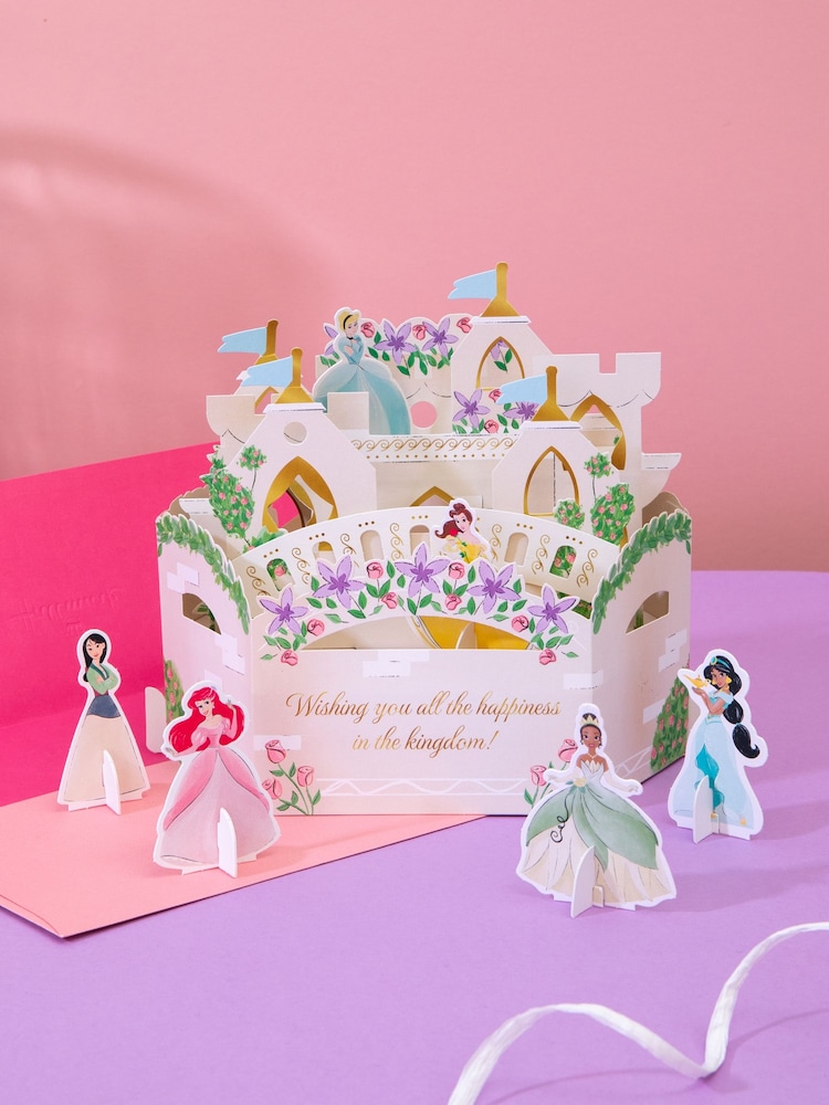 Hallmark White Birthday Card 3D Pop-Up Disney Princesses Design - Image 1 of 4