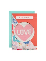 Hallmark Pink Birthday Card for Wife Reversible Sequin Design - Image 2 of 4