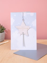 Hallmark Grey Christening Contemporary 3D Star Design Card - Image 1 of 4