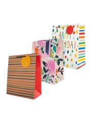 Hallmark Multi Set of 3 Gift Bags In 3 Stylish Birthday Designs - Image 2 of 4