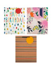 Hallmark Multi Set of 3 Gift Bags In 3 Stylish Birthday Designs - Image 3 of 4