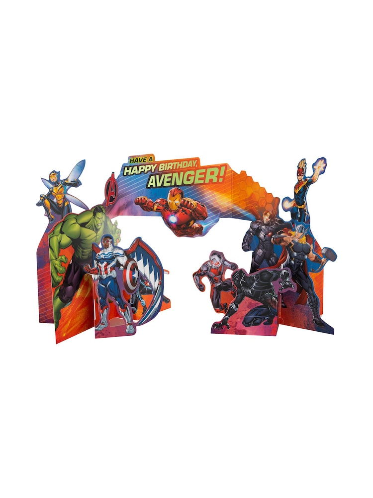 Hallmark Multi Kids Birthday Card 3D Marvel Avengers Design - Image 2 of 4