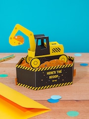Hallmark Yellow Kids Birthday Card 3D Pop-Up Digger Design - Image 1 of 4