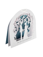 Hallmark Blue Wedding Card Once Upon a Time 3D Laser Cut Design - Image 3 of 4