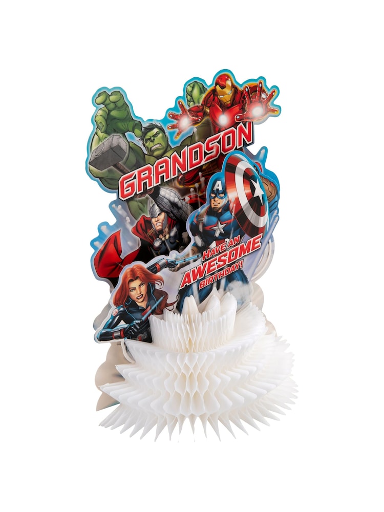 Hallmark Multi Birthday Card for Grandson 3D Marvel Avengers - Image 2 of 4