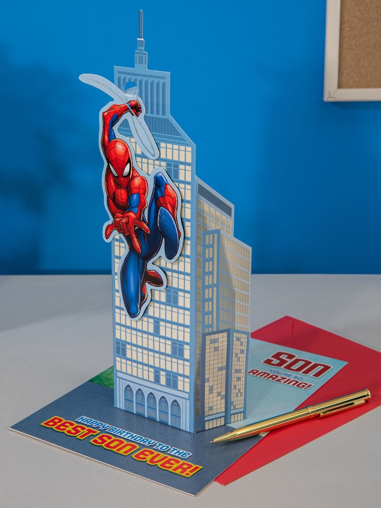 Hallmark Multi Birthday Card for Son 3D Marvel Spider- Man - Image 1 of 4