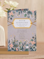Hallmark Grey Sympathy Card Floral Design with Heartfelt Verse - Image 1 of 4