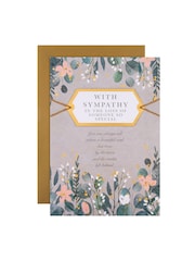Hallmark Grey Sympathy Card Floral Design with Heartfelt Verse - Image 2 of 4