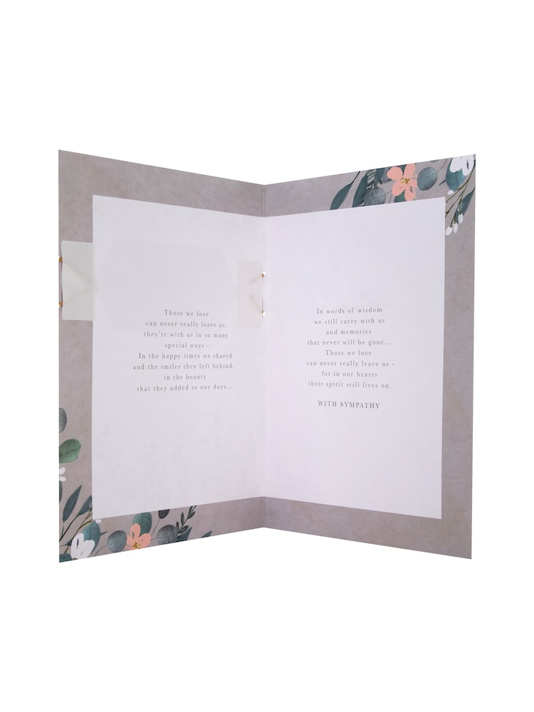 Hallmark Grey Sympathy Card Floral Design with Heartfelt Verse - Image 4 of 4