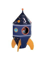 Hallmark Blue 3rd Birthday Card for Son 3D Pop-Up Rocket - Image 3 of 4