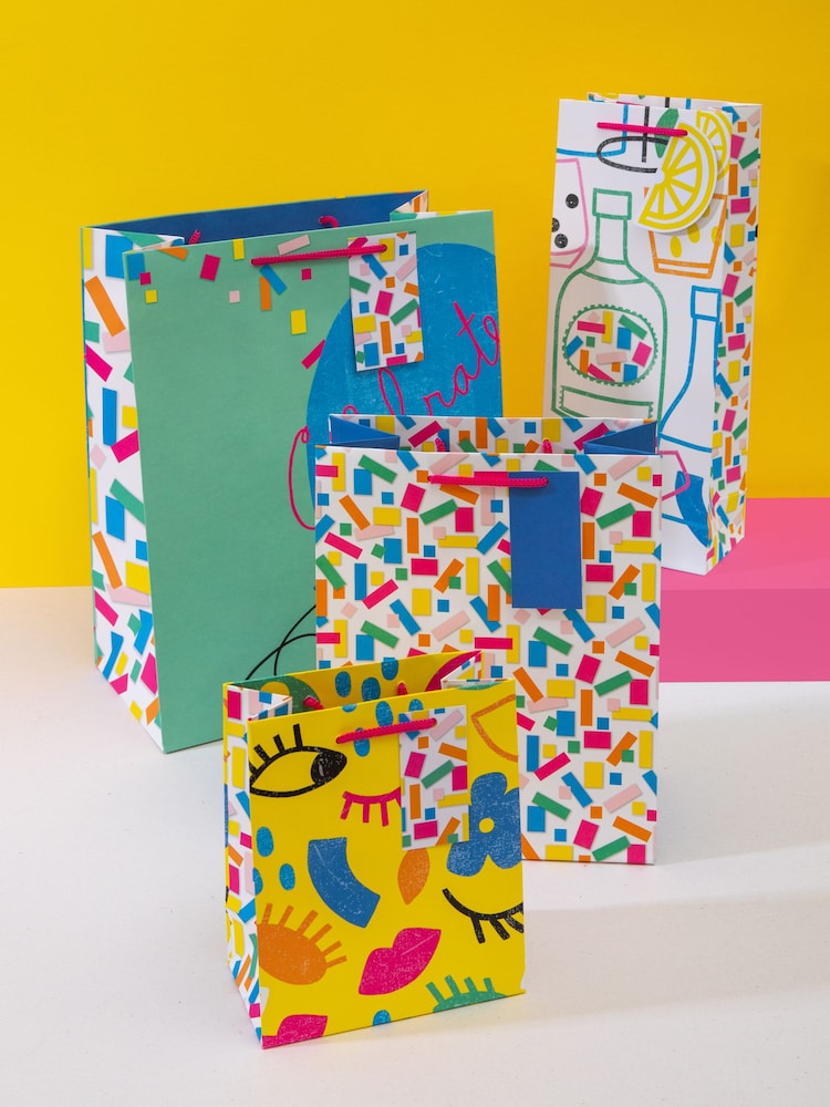 Hallmark Set of 4 Multi Gift Bags In 4 Stylish Birthday Designs - Image 1 of 4
