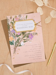 Hallmark Pink Wedding Day Card Traditional Written Verse Design - Image 1 of 4