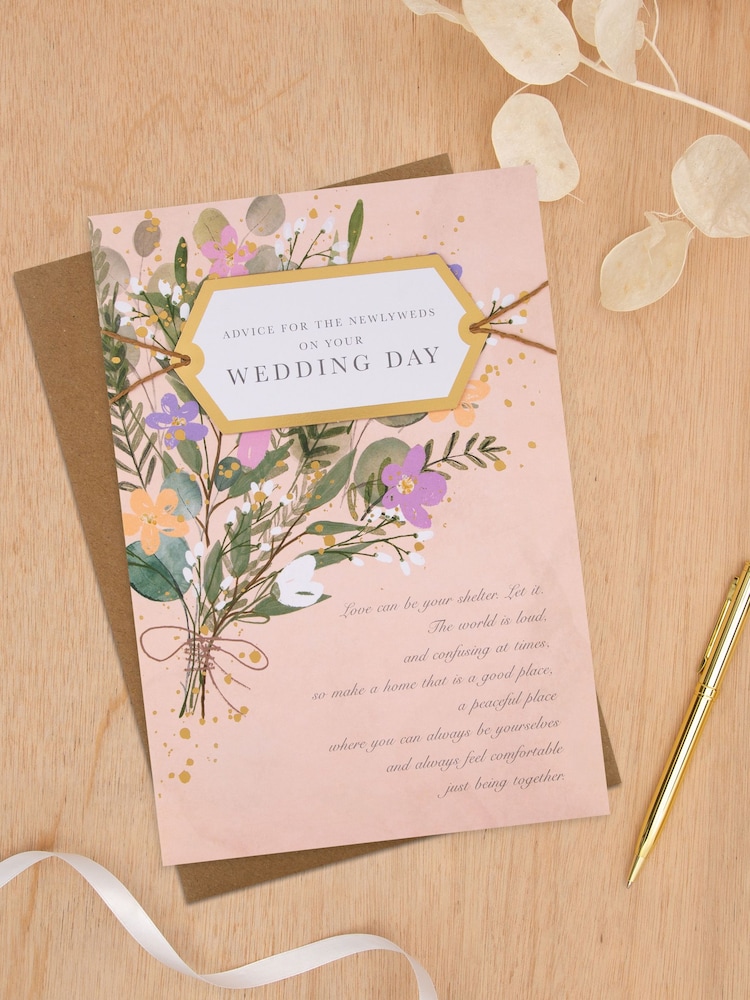 Hallmark Pink Wedding Day Card Traditional Written Verse Design - Image 1 of 4