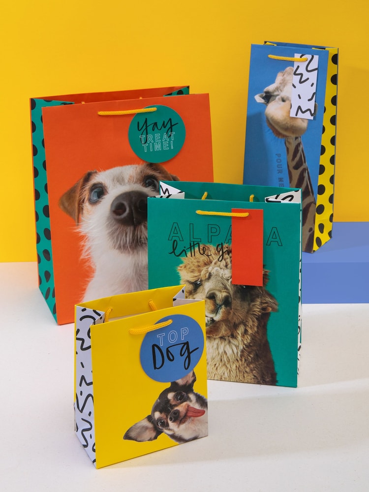 Hallmark Multi 4 Funny Animal Designs Gift Bags Set of 4 - Image 1 of 4