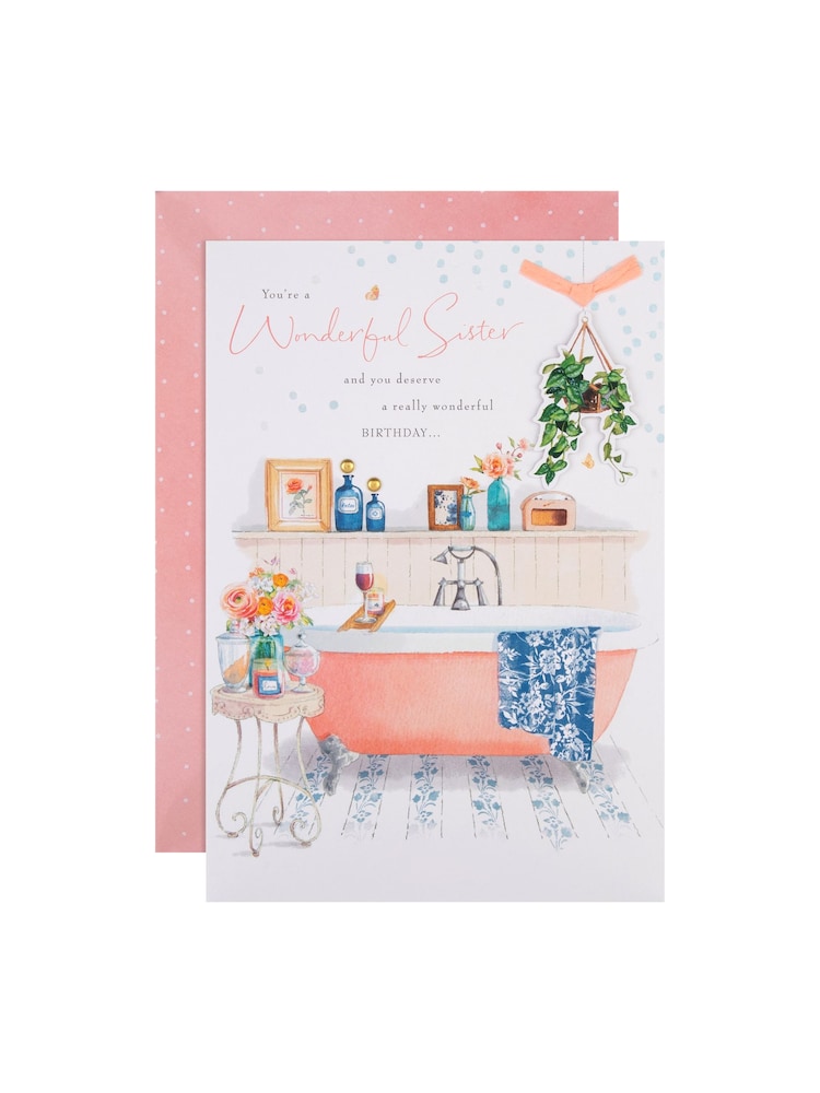 Hallmark Multi Birthday Card for Sister Bath Illustration - Image 2 of 4