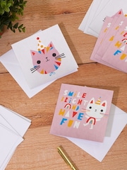 Hallmark 10 Pack Multi Kids Birthday Cards In 2 Cute Cat Designs - Image 1 of 4