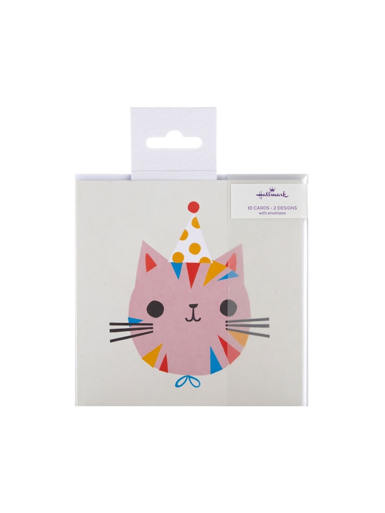 Hallmark 10 Pack Multi Kids Birthday Cards In 2 Cute Cat Designs - Image 2 of 4