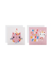 Hallmark 10 Pack Multi Kids Birthday Cards In 2 Cute Cat Designs - Image 3 of 4