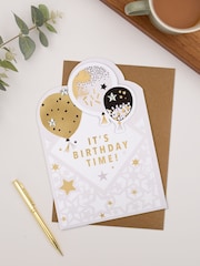 Hallmark Multi Die Cut Metallic Balloons Design Birthday Card - Image 1 of 4