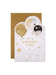 Hallmark Multi Die Cut Metallic Balloons Design Birthday Card - Image 2 of 4