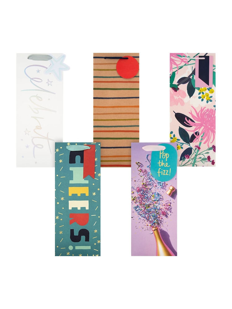 Hallmark Multi 5 Celebratory Designs Bottle Bags Set of 5 - Image 3 of 3 Hallmark Multi 5 Celebratory Designs Bottle Bags Set of 5 - Image 3 of 3