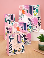 Hallmark 4 Pack Multi Gift Bags In Contemporary Floral Designs - Image 1 of 4