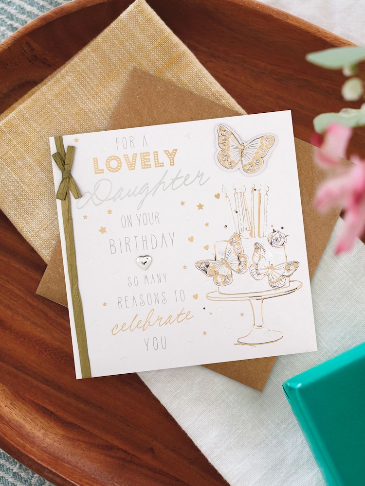 Hallmark White Birthday Card for Daughter Cake And Candles Design - Image 1 of 4