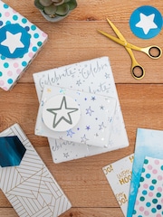 Hallmark White Celebration Gift Wrap 6 Sheets 6 Tags 3 Designs Set - Image 1 of 4