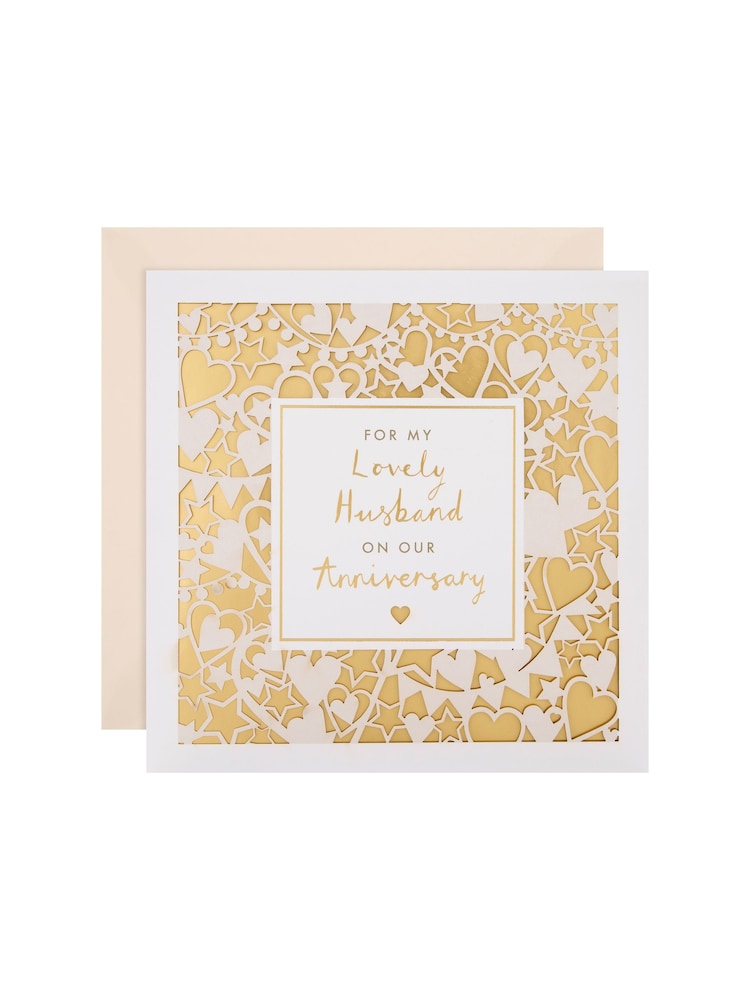 Hallmark Multi Anniversary Card for Husband Laser Cut Pattern - Image 2 of 4