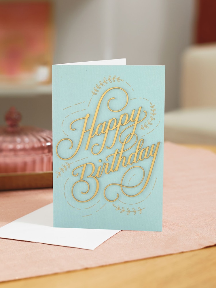 Hallmark Blue Birthday Card 3D-Effect Lettering Attachment - Image 1 of 4