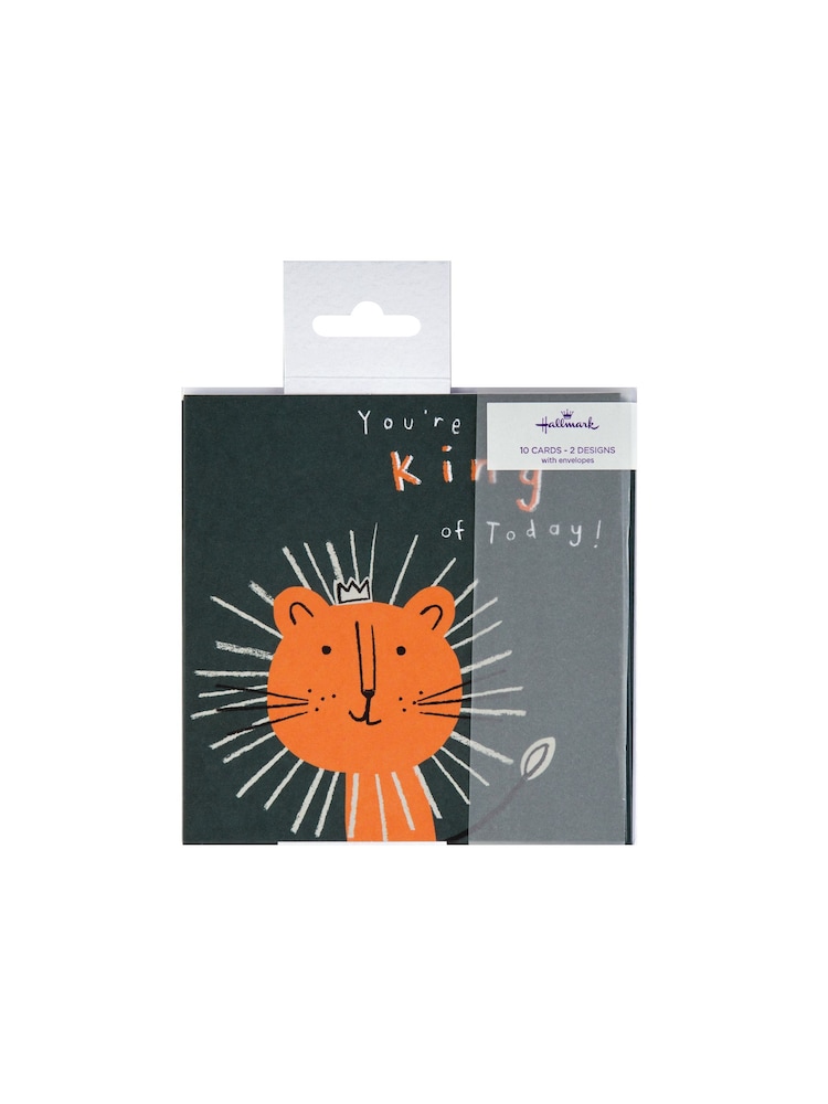 Hallmark 10 Pack Orange Kids Birthday Cards In 2 Animal Designs - Image 2 of 4