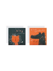 Hallmark 10 Pack Orange Kids Birthday Cards In 2 Animal Designs - Image 3 of 4