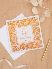 Hallmark Multi Anniversary Card for Wife Laser Cut Pattern - Image 1 of 4