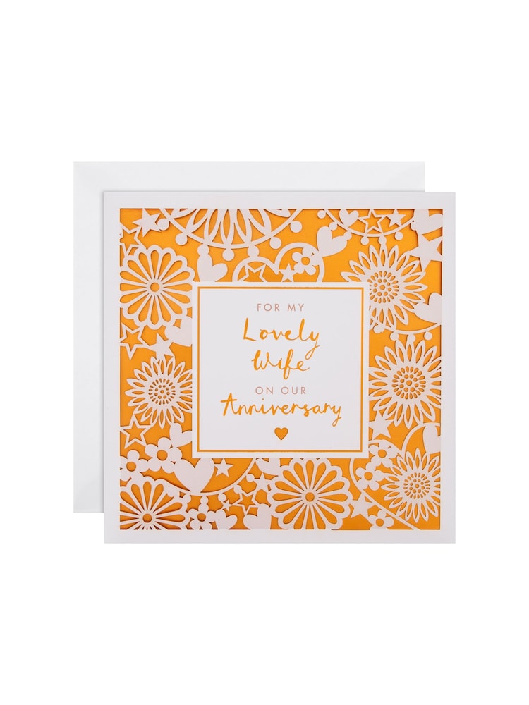 Hallmark Multi Anniversary Card for Wife Laser Cut Pattern - Image 2 of 4