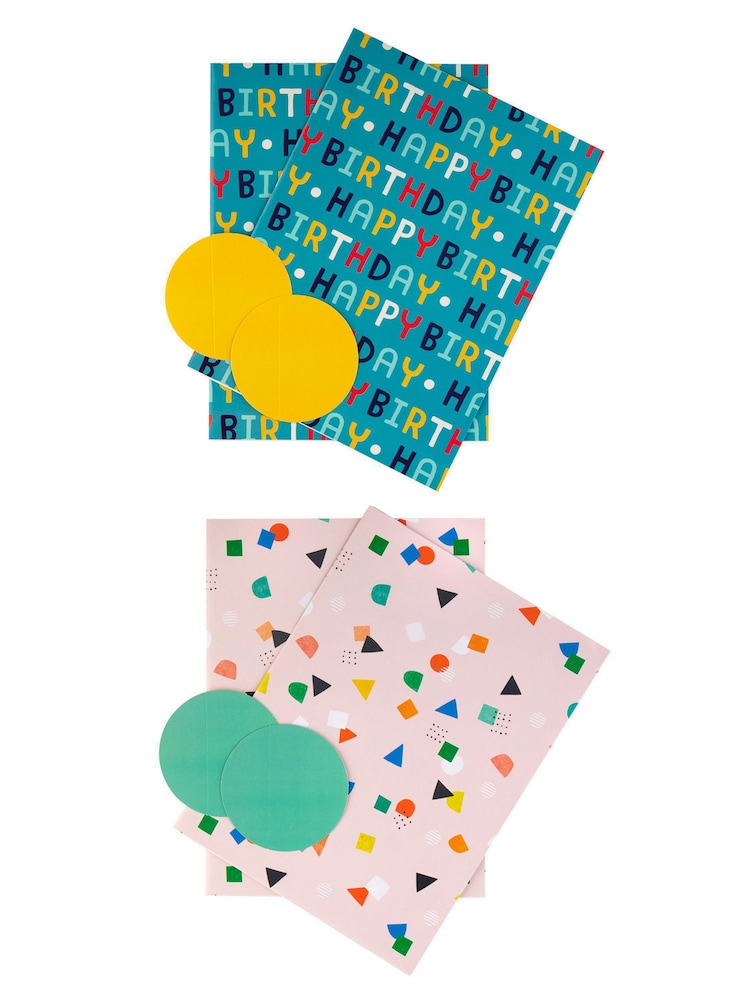 Hallmark Multi Gift Wrap 8 Sheets 8 Tags 4 Birthday Designs - Image 4 of 4