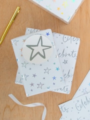 Hallmark White Celebration Gift Wrap 4 Sheets 4 Tags 1 Design - Image 1 of 4