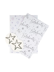 Hallmark White Celebration Gift Wrap 4 Sheets 4 Tags 1 Design - Image 3 of 4