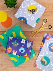 Hallmark Multi Gift Wrap 6 Sheets 6 Tags 3 Fun Designs Set - Image 1 of 4
