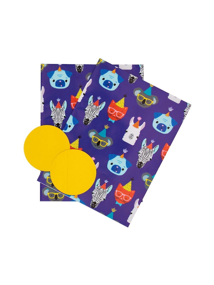 Hallmark Multi Gift Wrap 6 Sheets 6 Tags 3 Fun Designs Set - Image 2 of 4