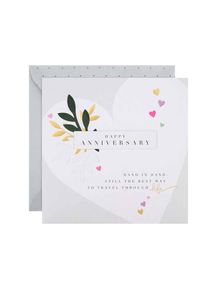 Hallmark Multi Embossed 3D Effect Heart Design Anniversary Card - Image 2 of 4