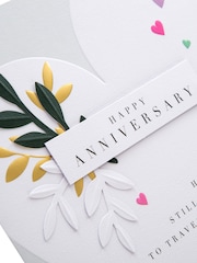 Hallmark Multi Embossed 3D Effect Heart Design Anniversary Card - Image 3 of 4
