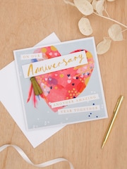 Hallmark Multi Our Anniversary Card Embellished Heart Design - Image 1 of 4