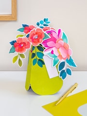 Hallmark Multi 3D Pop-Up Yellow Vase Paper Gift Flowers - Image 1 of 4