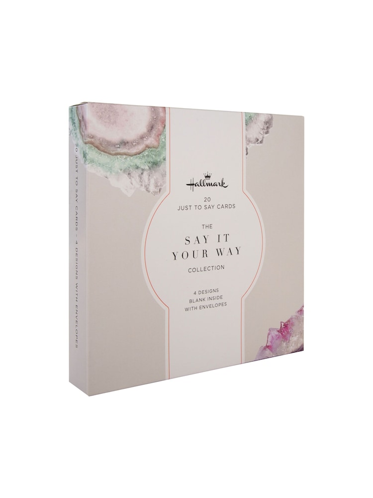 Hallmark 20 Pack White Just To Say Cards In 4 Geode Designs - Image 2 of 4