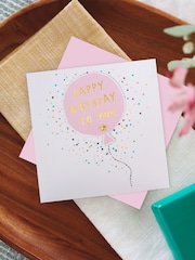 Hallmark Pink Birthday Card 3D Effect Balloon Design - Image 1 of 4